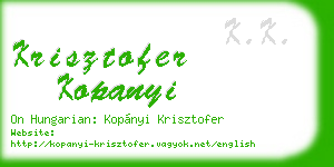 krisztofer kopanyi business card